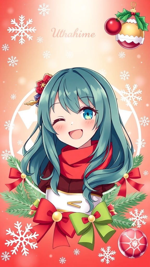 Christmas-themed profile picture of Utahime with festive decorations.
